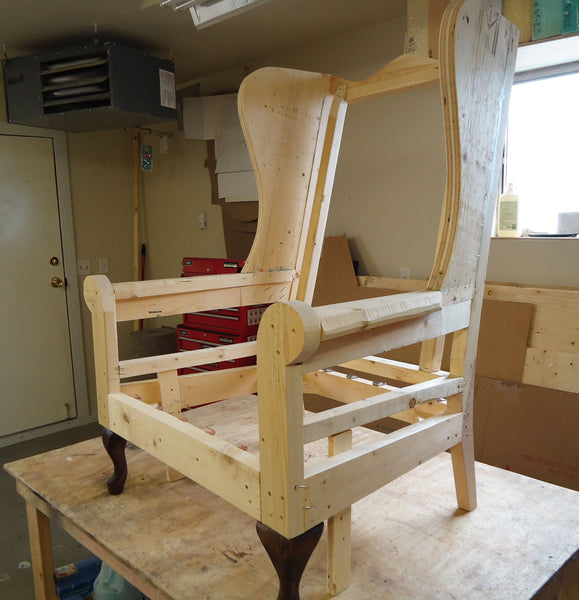 Reupholstered High Back Arm Chair Assembled Before