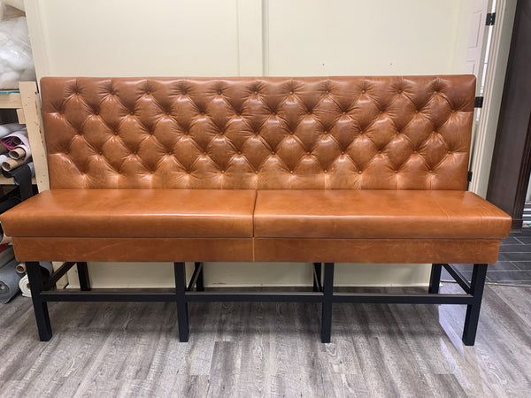 Reupholstered Leather Booth