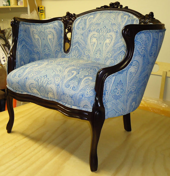 Reupholstered Wide Lounge Chair Side