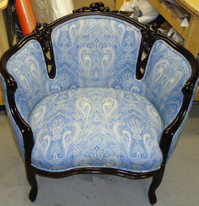 Reupholstered Wide Lounge Chair After