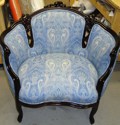 Reupholstered Wide Lounge Chair After